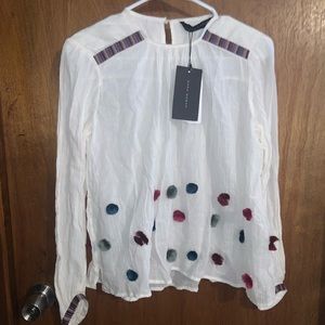 Zara Women Brand New Blouse With Design Sz: XS